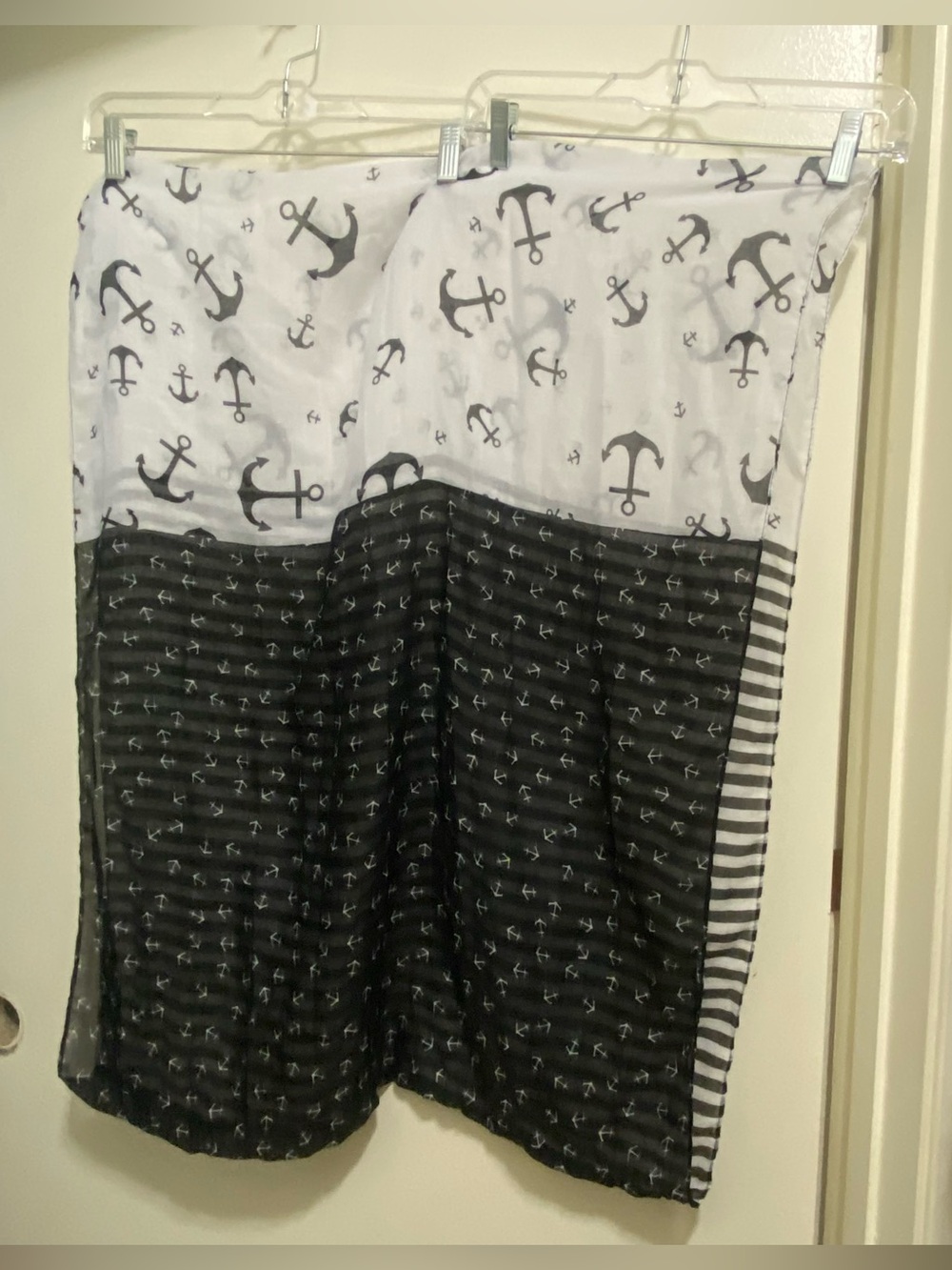 Scarfs 4 You Infinity Scarf Anchors Nautical Goldline Gmbh Germany Black White